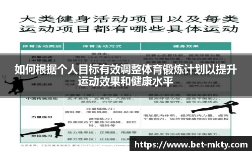 如何根据个人目标有效调整体育锻炼计划以提升运动效果和健康水平